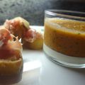 Gaspacho de Tomates au Céleri sur crème au Parmesan