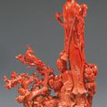 Six sujets en corail sculpté, Chine