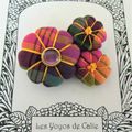 ♥ FLORBELLA ♥ Broche textile japonisante fleurs potirons - Les Yoyos de Calie