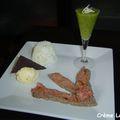 Blog-appétit # 11. Salers forever : côte à l'os, délice de courgettes et éclats de chocolat sur crème glacée