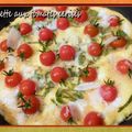 Omelette aux tomates cerises, basilic et parmesan