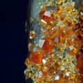 Spessartine Garnets on Smoky Quartz, Fujian Province, China.