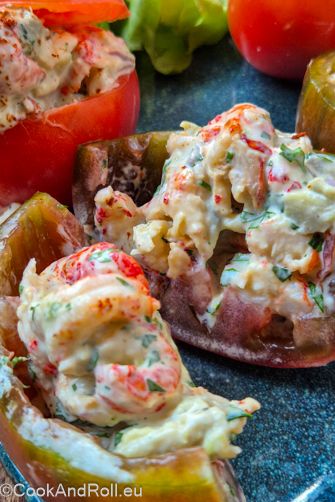 Tomate farcie aux écrevisses