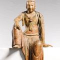 A large carved and polychrome wood figure of Guanyin, Jin-Yuan Dynasty - Sothebys