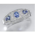 Sapphire And Diamond Bangle And Pair Of Earrings