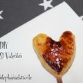 Recette facile pour la Saint Valentin : Une sucette coeur feuilletée chocolat orange.