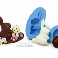 Créer une sculpture en chocolat miniature, lapin et oeuf, thème pâques (moule fimo)