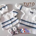 TUTO tricot bb FACILE et PREMA BOUTIQUE bebe modele layette bébé et patron a tricoter Explications brassière, bonnet, chaussons et Reborn