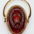Oval gem with the head of Sirius (the Dog Star). Roman, Republican or Early Imperial Period, 1st century B.C.