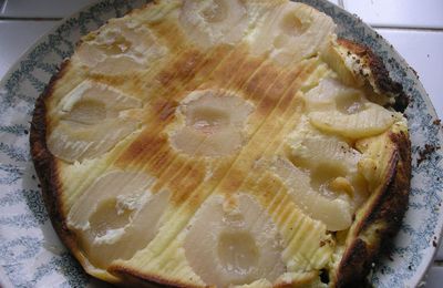 Gâteau au fromage blanc, poires et spéculoos