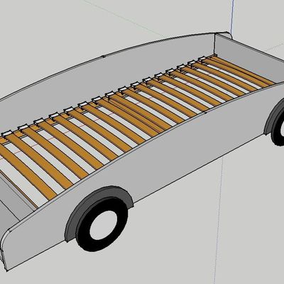 De retour avec un lit voiture , une table a jouet...