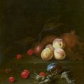 Gregorius De CONINCK (Amsterdam vers 1633/34-après 1677) - Nature morte aux prunes, grenades, cerises et noisettes 