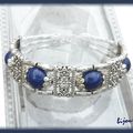 Bracelet Ethnique Brandy Perles Lapis Lazuli Argent du Tibet