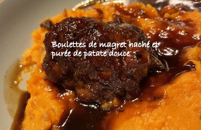 Boulettes de magret haché et purée de patate douce