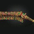 An enamelled and gem set huqqa mouthpiece, India, 19th century