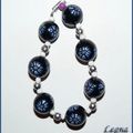 Bracelet "fleurs bleu" 