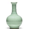 A Longquan celadon glazed 'bamboo' vase, 18th century