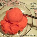 Sorbet aux fraises et au vin rosé, sans gluten et sans lactose