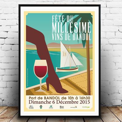 AFFICHE EVENEMENT "FÊTE DU MILLESIME DES VINS DE BANDOL"