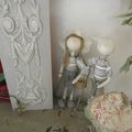 Panneau sculpté Gustavien et petits personnages en goguette