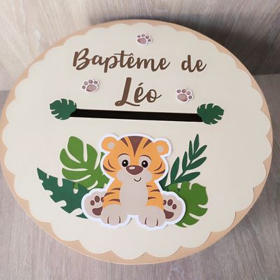 Boite à enveloppe thème animaux de la jungle