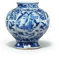 A blue and white globular jar, Shunzhi period (1644-1661)