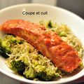 Saumon tandoori et vermicelles au brocoli