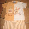 VENDU Joli ensemble éponge short + TS L'enfant Do 12 mois TTBE