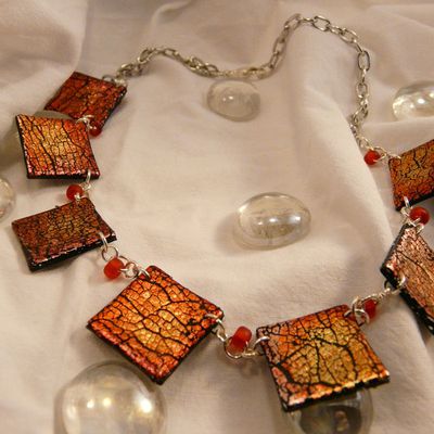 feuille d'argent et encre rouge orange