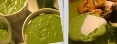 Bavarois de petits pois - coulis menthe-concombre