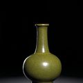 A fine tea-dust-glazed bottle vase, seal mark and period of Qianlong (1736-1795)