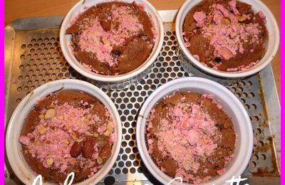 Fondants au chocolat aux pralines roses 