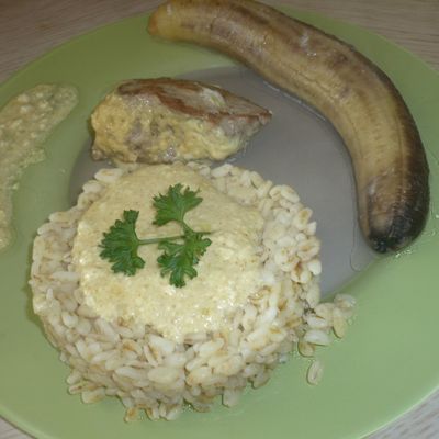 porc coco banane et son riz basmati