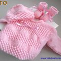 TUTO 015 - tricot bb, explications PDF trousseau bebe rose complet laine fait main 