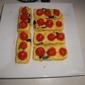 Lingot de polenta aux olives noires et tomates cerises