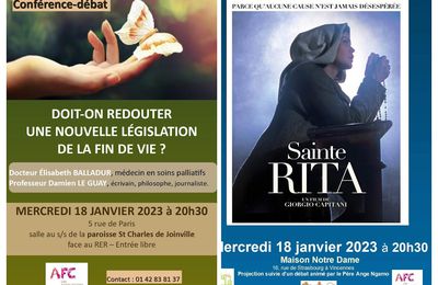 Deux propositions le mercredi 18 janvier : CinéSpi et conférence