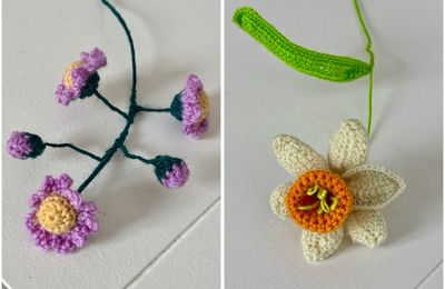 Phase 7 et 8 du bouquet au crochet 🌸