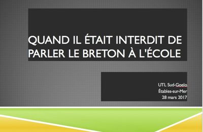 Conférence à l'UTL Sud-Goëlo : Quand il était interdit de parler le breton à l'école…