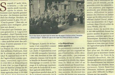 Guerre 1914-1918: les paysans mobilisés (article La Terre)