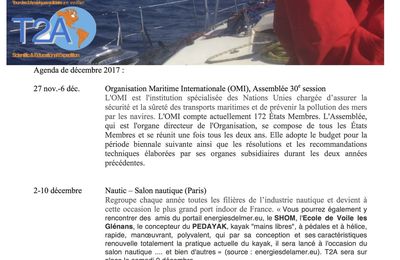 Agenda de la Mer : décembre 2017 - Agenda of the Sea : december 2017