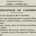 1913 04 Octobre : Nomination de l'abbé LAURENT
