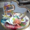 CHEVAL EN PASTILLAGE brouette pour la fete des