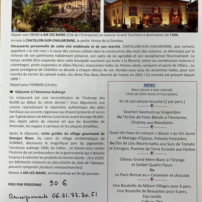 Inscription voyage à la journée 11 octobre 2025