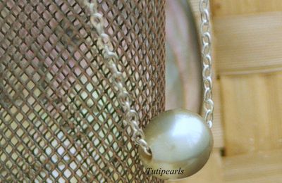 Collier chaine argent avec sa perle ovale