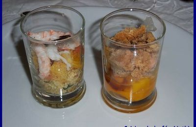 Verrines foie gras et langoustines