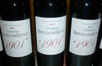 Une verticale de la cuvée 1901 ( millésime 2005 à 2015) du Château Beauséjour à Montagne