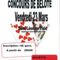CONCOURS DE BELOTE - Vendredi 23 Mars 2018 - organisé par le Club de football Neuvic St Léon