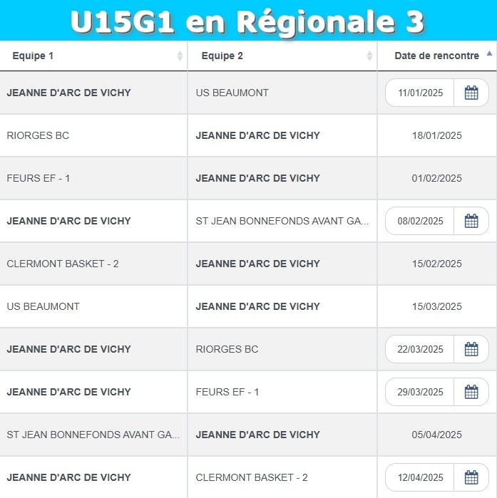 Calendriers AuRA 2ème phase