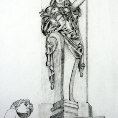 Cariatide 04 (crayon 50 x 60)