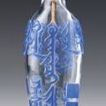 An Imperial inscribed ‘Manchu Script’ sapphire-blue overlay glass snuff bottle, Imperial Workshops, Qing dynasty, Qianlong-Jiaqi